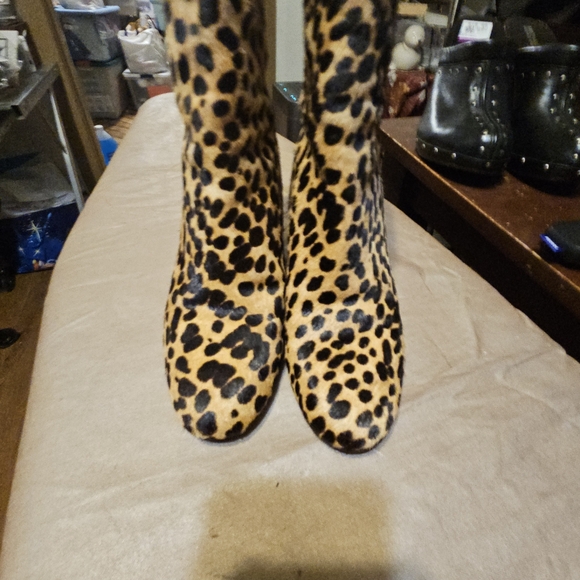 J.Crew $248 Sadie Leather/Calf Hair Ankle Boots in Leopard K0043 - Picture 7 of 9
